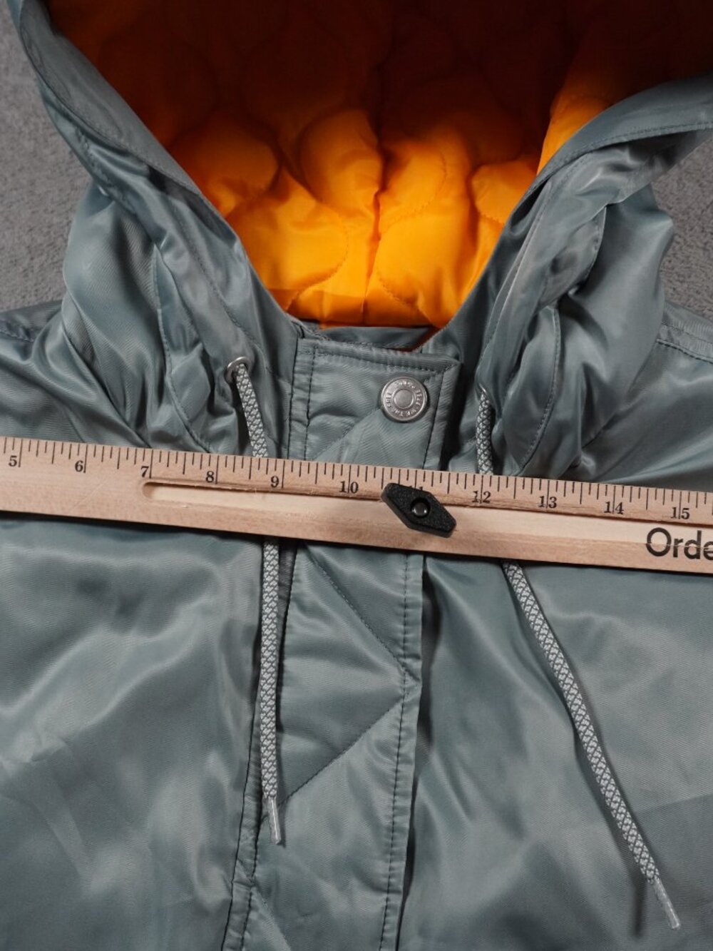 Free People Max Utility Quilted Puffer Vest Medium Hooded Steel Blue/Green - Picture 14 of 16
